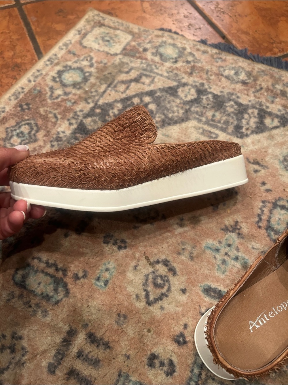 Antelope Tan Woven Slip-On Mule - Picture 10 of 13
